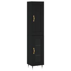 Buffet haut Noir 34,5x34x180 cm Bois d'ingénierie