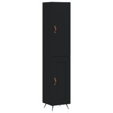 Buffet haut Noir 34,5x34x180 cm Bois d'ingénierie