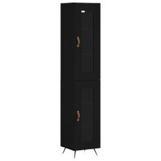 Buffet haut Noir 34,5x34x180 cm Bois d'ingénierie