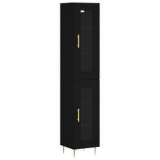 Buffet haut Noir 34,5x34x180 cm Bois d'ingénierie