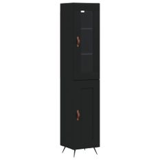 Buffet haut Noir 34,5x34x180 cm Bois d'ingénierie