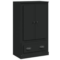 Buffet haut noir 60x35,5x103,5 cm bois d'ingénierie