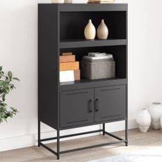 Buffet haut noir 68,5x38,5x107 cm acier