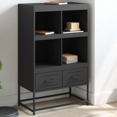 Buffet haut noir 68,5x39x111,5 cm acier laminé à froid