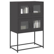 Buffet haut noir 68x39x107 cm acier