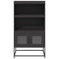Buffet haut noir 68x39x123 cm acier