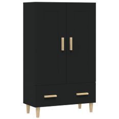 Buffet haut Noir 70x31x115 cm Bois d'ingénierie