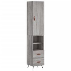 Buffet haut Sonoma gris 34,5x34x180 cm Bois d'ingénierie