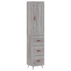 Buffet haut Sonoma gris 34,5x34x180 cm Bois d'ingénierie