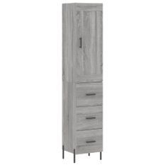 Buffet haut Sonoma gris 34,5x34x180 cm Bois d'ingénierie