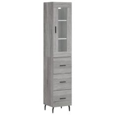 Buffet haut Sonoma gris 34,5x34x180 cm Bois d'ingénierie