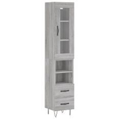 Buffet haut Sonoma gris 34,5x34x180 cm Bois d'ingénierie