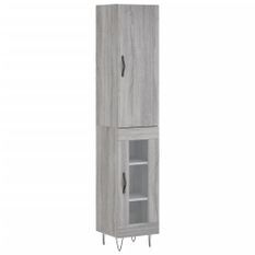 Buffet haut Sonoma gris 34,5x34x180 cm Bois d'ingénierie