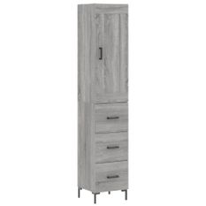 Buffet haut Sonoma gris 34,5x34x180 cm Bois d'ingénierie