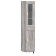 Buffet haut Sonoma gris 34,5x34x180 cm Bois d'ingénierie