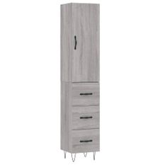 Buffet haut Sonoma gris 34,5x34x180 cm Bois d'ingénierie