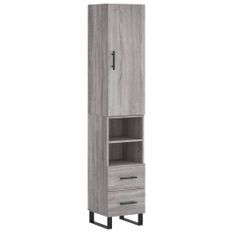 Buffet haut Sonoma gris 34,5x34x180 cm Bois d'ingénierie