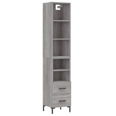 Buffet haut Sonoma gris 34,5x34x180 cm Bois d'ingénierie