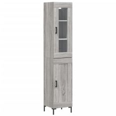 Buffet haut Sonoma gris 34,5x34x180 cm Bois d'ingénierie