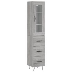 Buffet haut Sonoma gris 34,5x34x180 cm Bois d'ingénierie