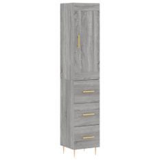 Buffet haut Sonoma gris 34,5x34x180 cm Bois d'ingénierie