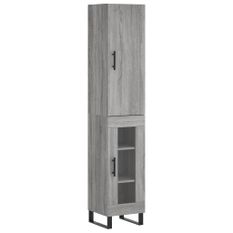 Buffet haut Sonoma gris 34,5x34x180 cm Bois d'ingénierie