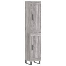 Buffet haut Sonoma gris 34,5x34x180 cm Bois d'ingénierie