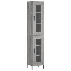 Buffet haut Sonoma gris 34,5x34x180 cm Bois d'ingénierie