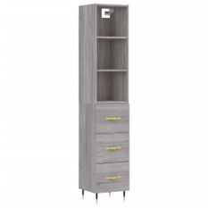 Buffet haut Sonoma gris 34,5x34x180 cm Bois d'ingénierie