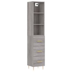 Buffet haut Sonoma gris 34,5x34x180 cm Bois d'ingénierie