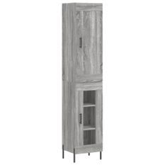 Buffet haut Sonoma gris 34,5x34x180 cm Bois d'ingénierie