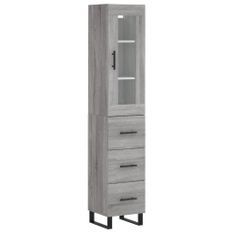 Buffet haut Sonoma gris 34,5x34x180 cm Bois d'ingénierie