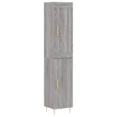 Buffet haut Sonoma gris 34,5x34x180 cm Bois d'ingénierie