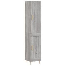 Buffet haut Sonoma gris 34,5x34x180 cm Bois d'ingénierie