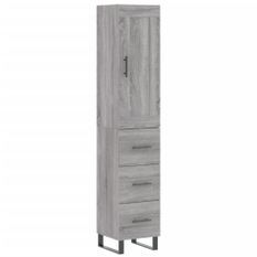 Buffet haut Sonoma gris 34,5x34x180 cm Bois d'ingénierie