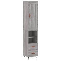 Buffet haut Sonoma gris 34,5x34x180 cm Bois d'ingénierie