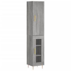 Buffet haut Sonoma gris 34,5x34x180 cm Bois d'ingénierie