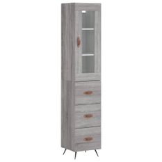 Buffet haut Sonoma gris 34,5x34x180 cm Bois d'ingénierie