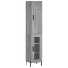 Buffet haut Sonoma gris 34,5x34x180 cm Bois d'ingénierie