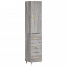 Buffet haut Sonoma gris 34,5x34x180 cm Bois d'ingénierie