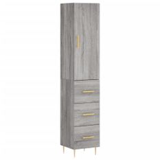 Buffet haut Sonoma gris 34,5x34x180 cm Bois d'ingénierie