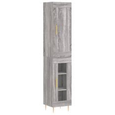 Buffet haut sonoma gris 34,5x34x180 cm bois d'ingénierie