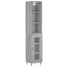 Buffet haut Sonoma gris 34,5x34x180 cm Bois d'ingénierie