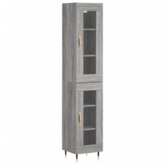 Buffet haut Sonoma gris 34,5x34x180 cm Bois d'ingénierie