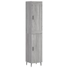 Buffet haut Sonoma gris 34,5x34x180 cm Bois d'ingénierie