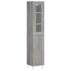 Buffet haut Sonoma gris 34,5x34x180 cm Bois d'ingénierie