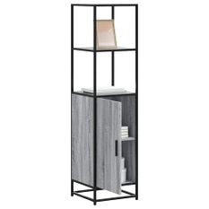 Buffet haut sonoma gris 35,5x35x139 cm bois d'ingénierie métal