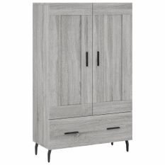 Buffet haut sonoma gris 69,5x31x115 cm bois d'ingénierie