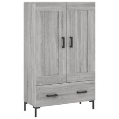 Buffet haut sonoma gris 69,5x31x115 cm bois d'ingénierie