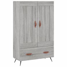 Buffet haut sonoma gris 69,5x31x115 cm bois d'ingénierie